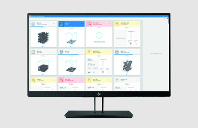 Moniteur avec vue du tableau de bord de HP 3D Command Center